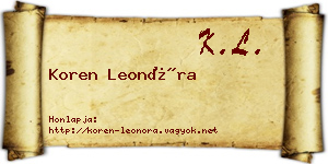Koren Leonóra névjegykártya